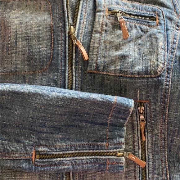 Elie Tahari zip front Jean Jacket - Picture 3 of 7